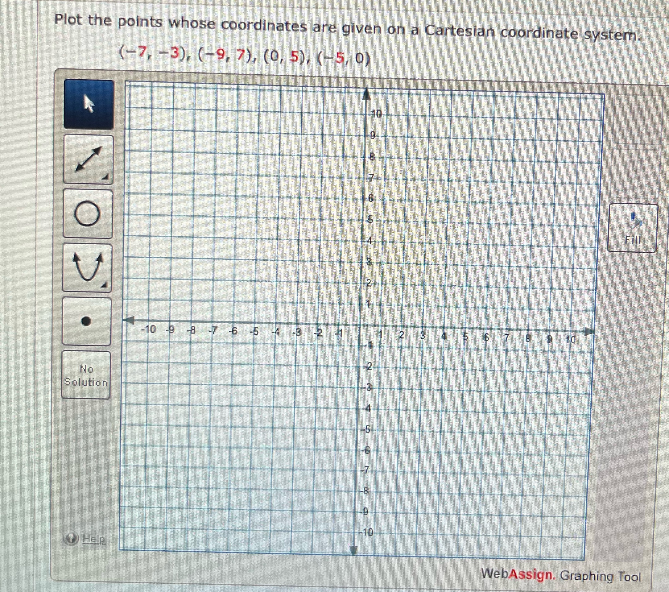 system Plot the points whose coordinates are given on a Cartesian coordinate