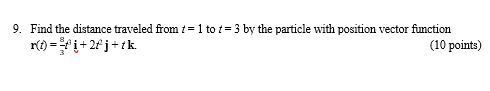 by the particle with position vector ftnction (t) = 43 (+ 2t2j