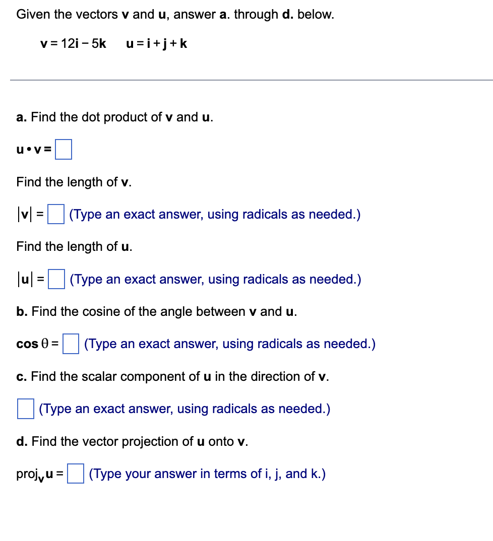 its length and direction. . . . (Simplify your answers. Use integers