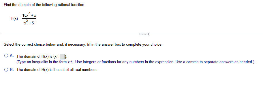as the variable. Use integers or fractions for any numbers in the