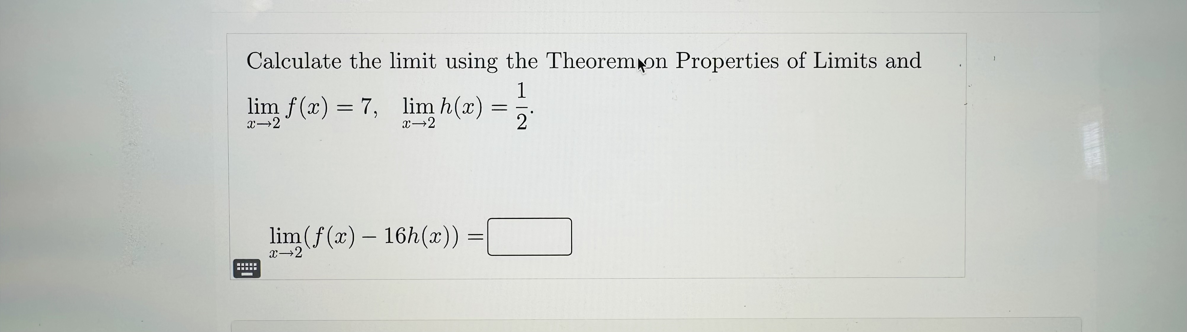 lim h@) lim f@) lim(f@) 2 16h@))