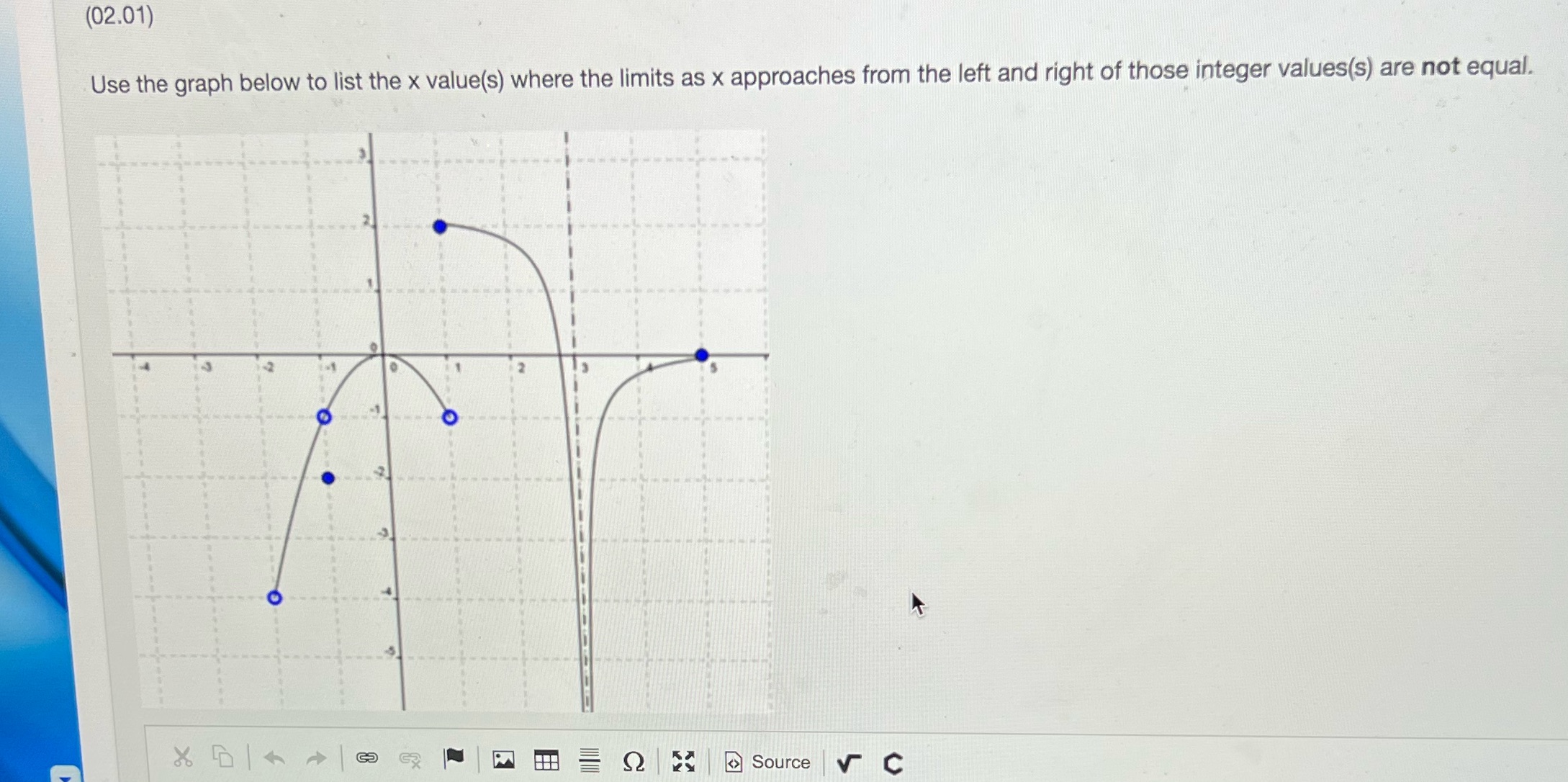 Show work or use explanation (02.01) Use the graph below to