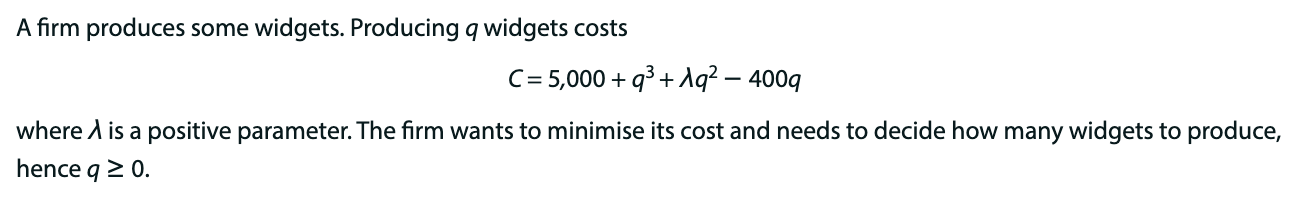 A rm produces some widgets. Producing q widgets costs C: 5,000