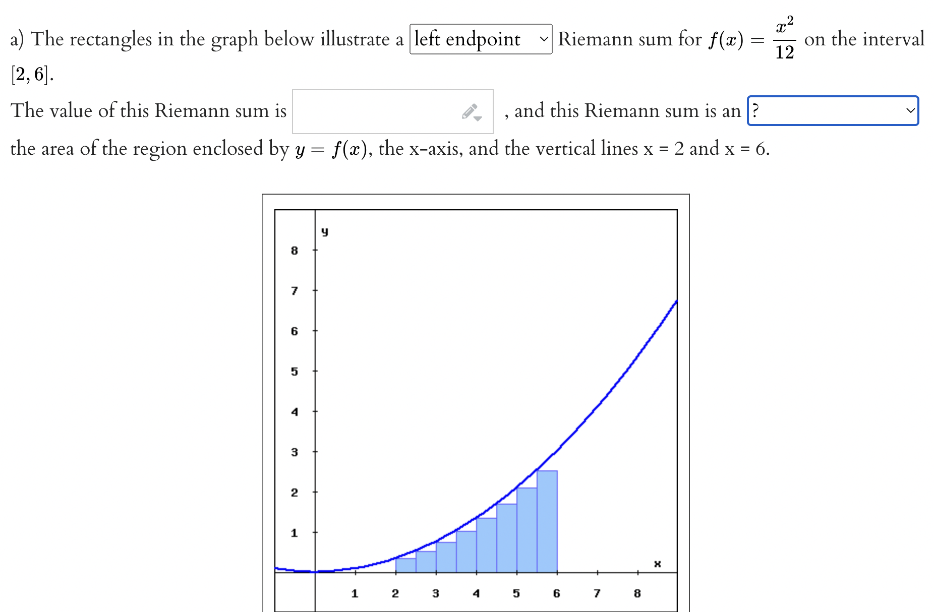  2 a) The rectangles in the graph below illustrate a left