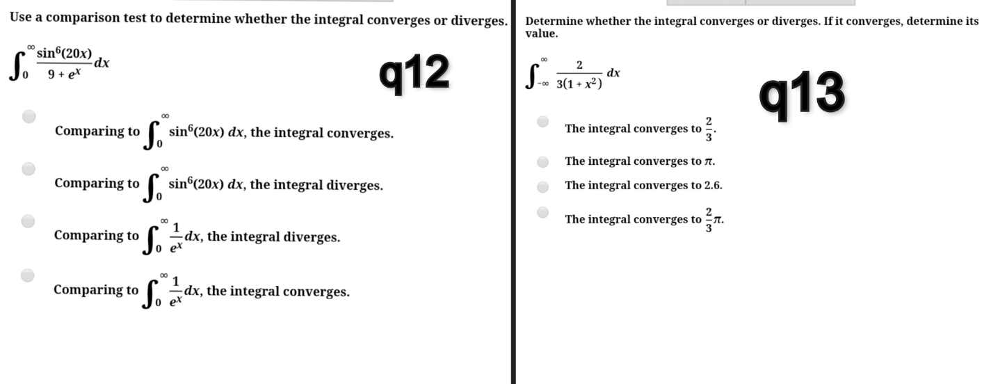  I need solve this Use a comparison test to determine whether