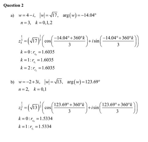 show that the roots lies on one circle. a) 7' =4-i, find
