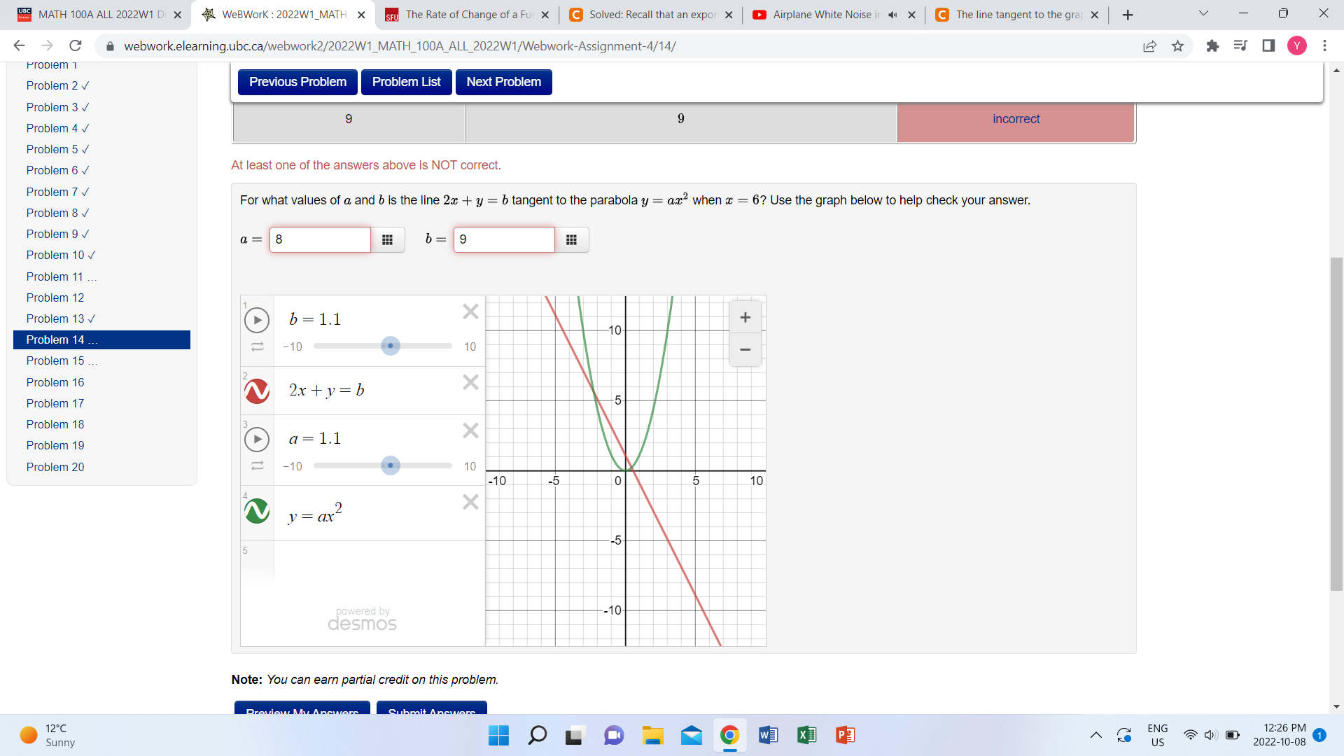 BE MATH 100A ALL 2022W1 Di X WeBWork : 2022W1_MATH X