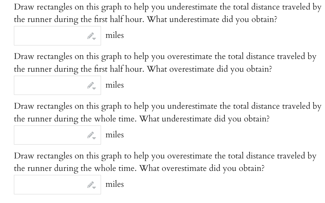 runner's speed at various times. Use this data to sketch a curve