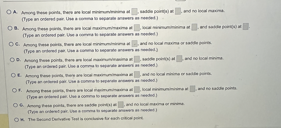 is The absolute minimum value isFind the critical points of the following