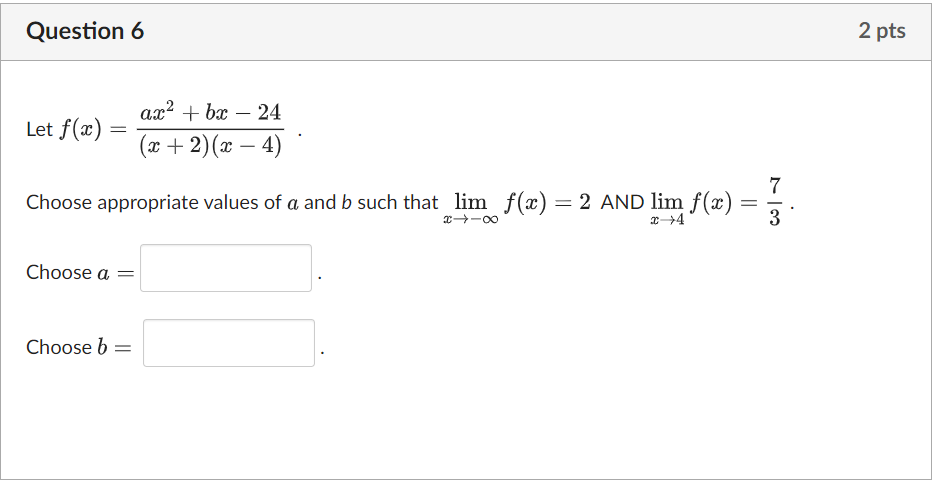 . . . 7 Choose appropriate values of a and I} such