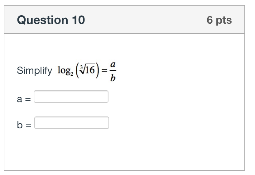 12 5 pts Condense 2 Col I log5 (2) - log5 (y)