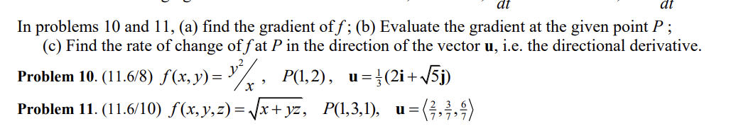 of f; (b) Evaluate the gradient at the given point P ;