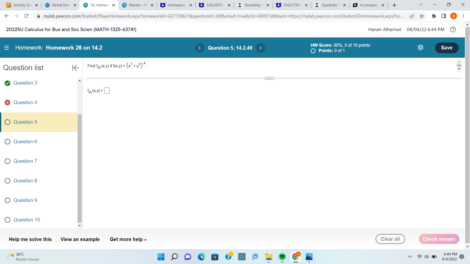 cost equations, in millions of dollars, for the year are given as