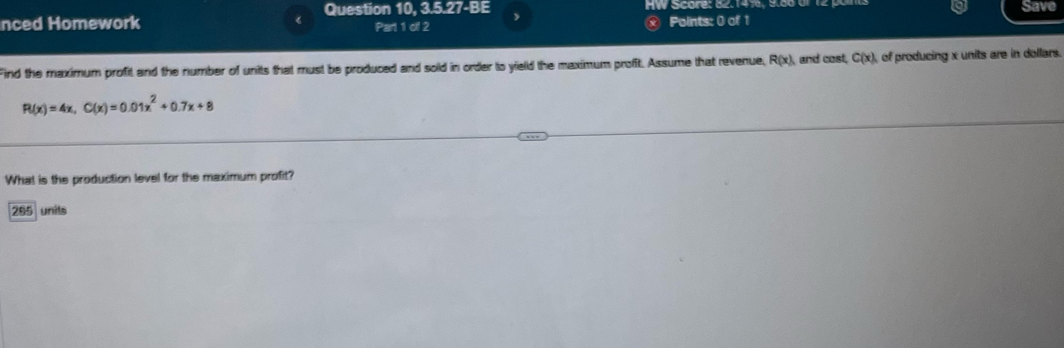 Score: 62.147 Part 1 of 2 Points: 0 of 1 Save Find