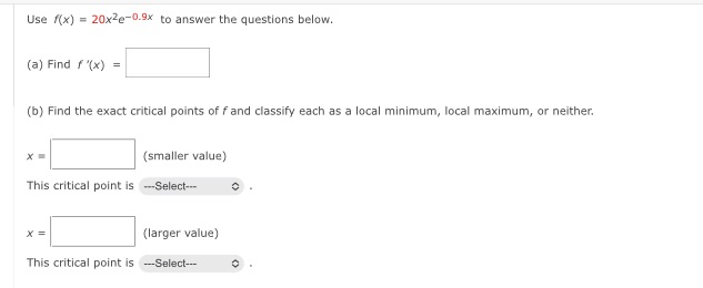 = 20x20-0.9% to answer the questions below. (a) Find / (x) =