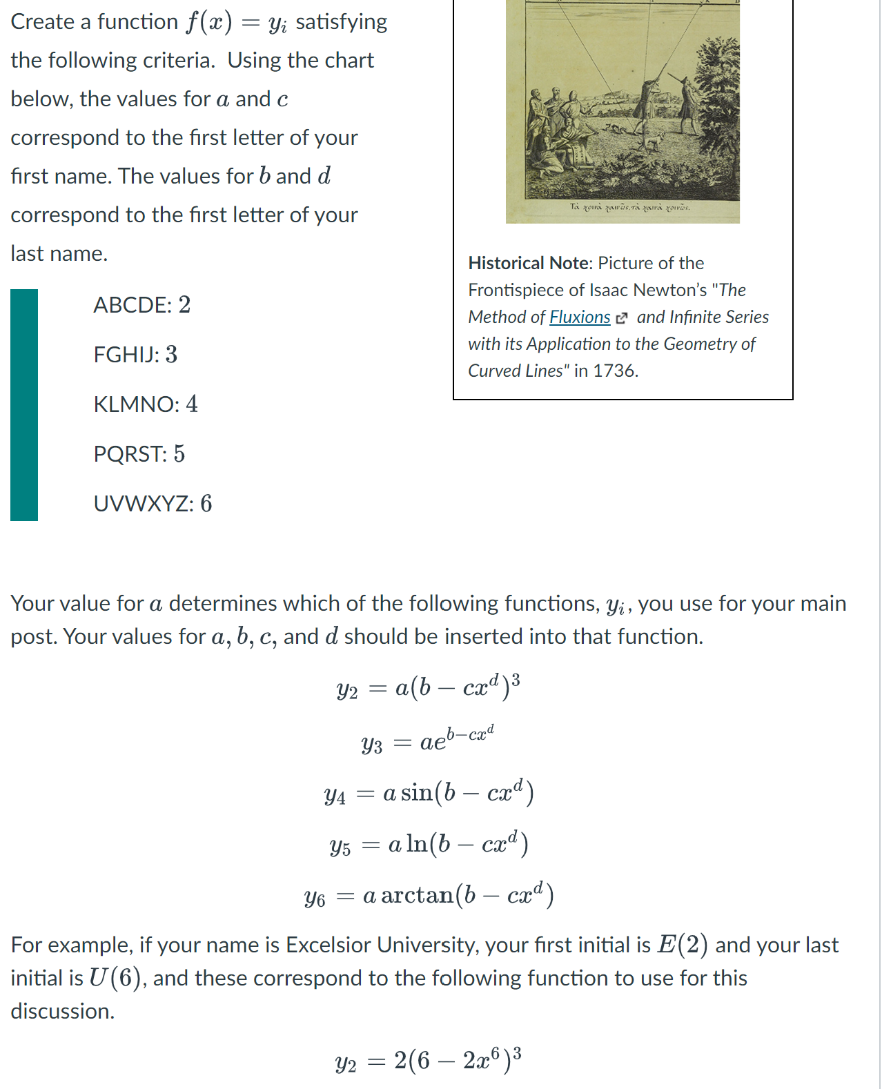 for a and c correspond to the first letter of your first
