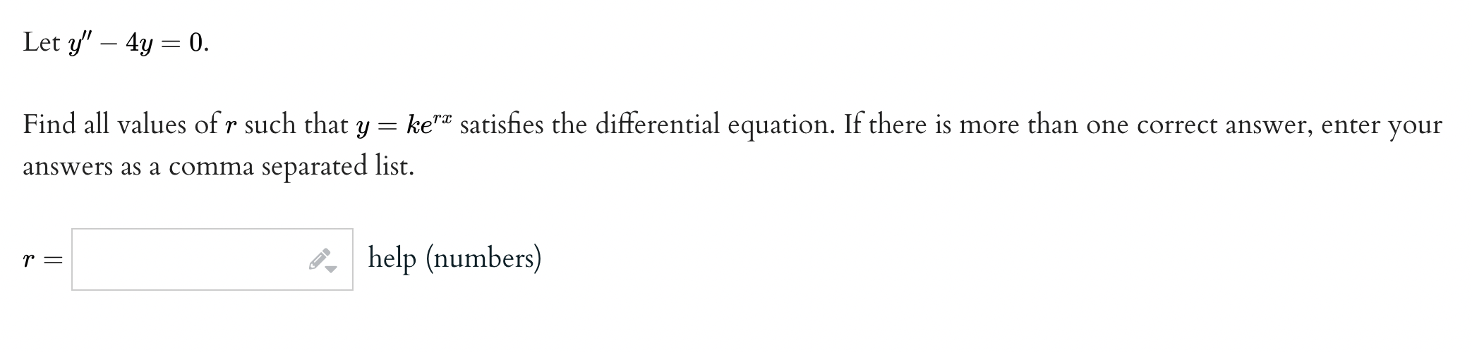 10 and y'(0) = 1: f. Let y"4y= 0. Find all values