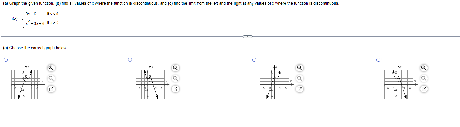 the function is discontinuous, and (c) find the limit from the left