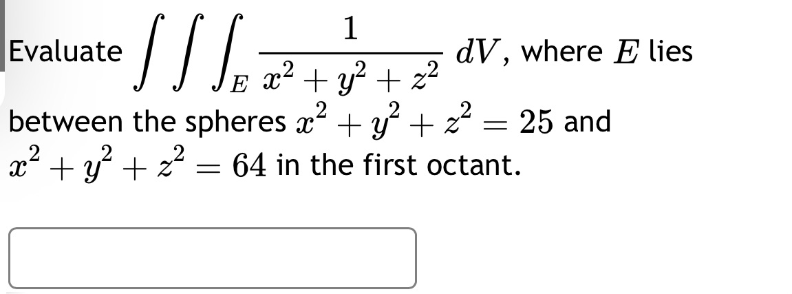 between the spheres a + y + z = 25 and c2
