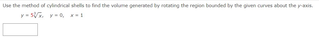 volume generated by rotating the region bounded by the given curves about