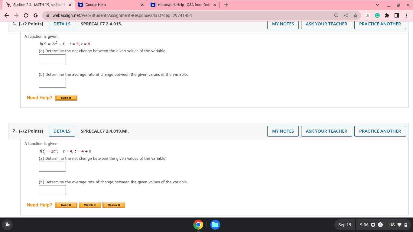  VA Section 2.4 - MATH 19, section 6 X Course Hero