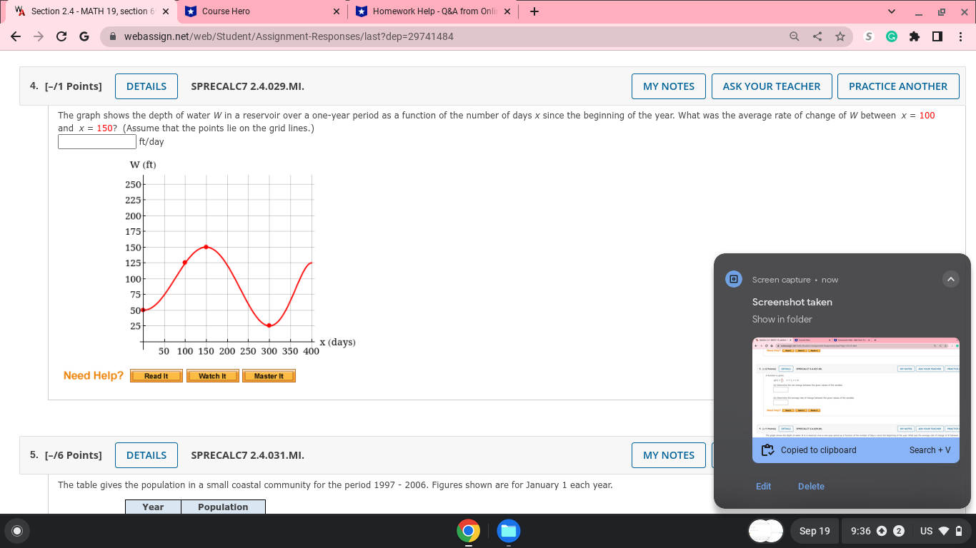 between the given values of the variable. Need Help? Read It Watch