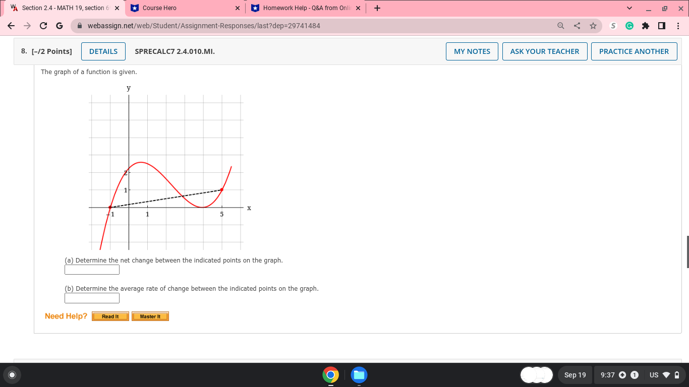 Need Help? Read It Watch It Master It 3. [-/2 Points] DETAILS