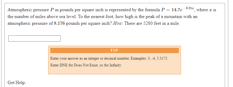 z = :| Get Help: VIDEO Written Example [L212 Atmospheric pressure P