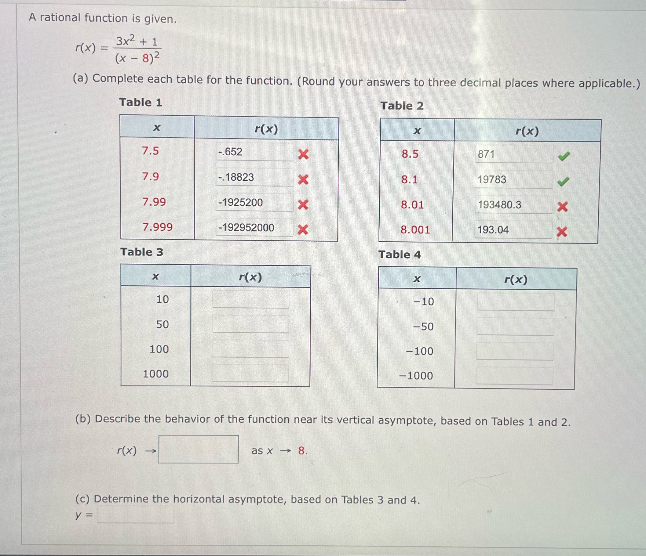 (x ) = 3X2 + 1 ( x - 8) 2 (a)
