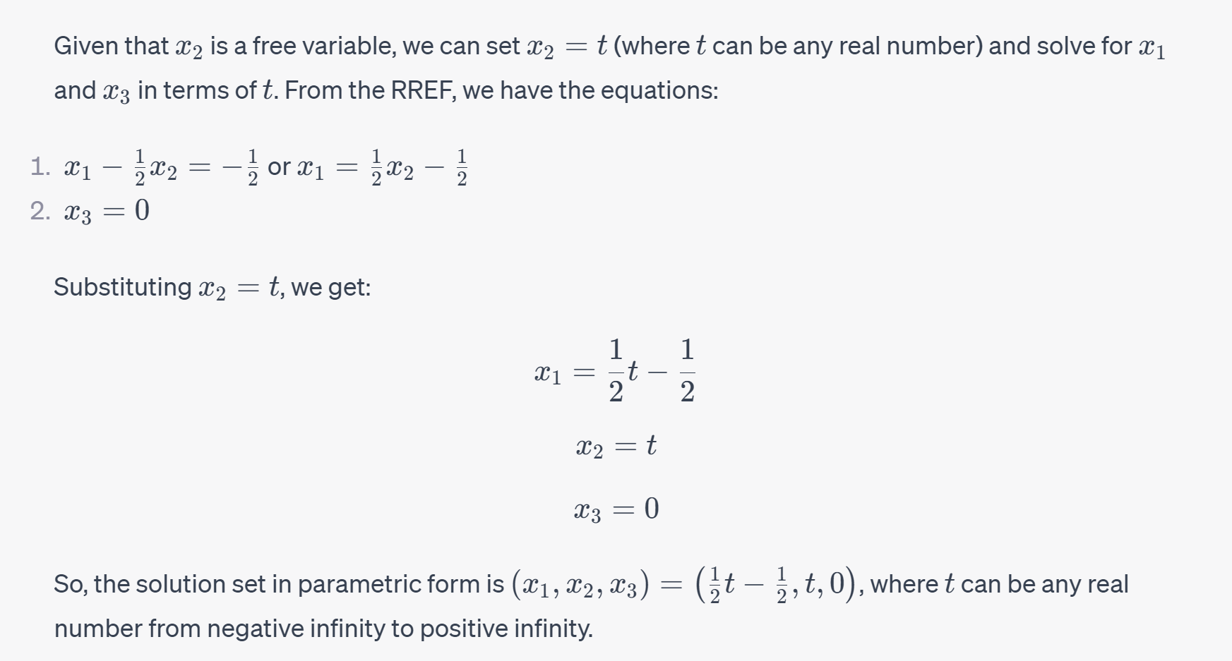 t goes from 0 to positive infinity. The solution set is (?t,