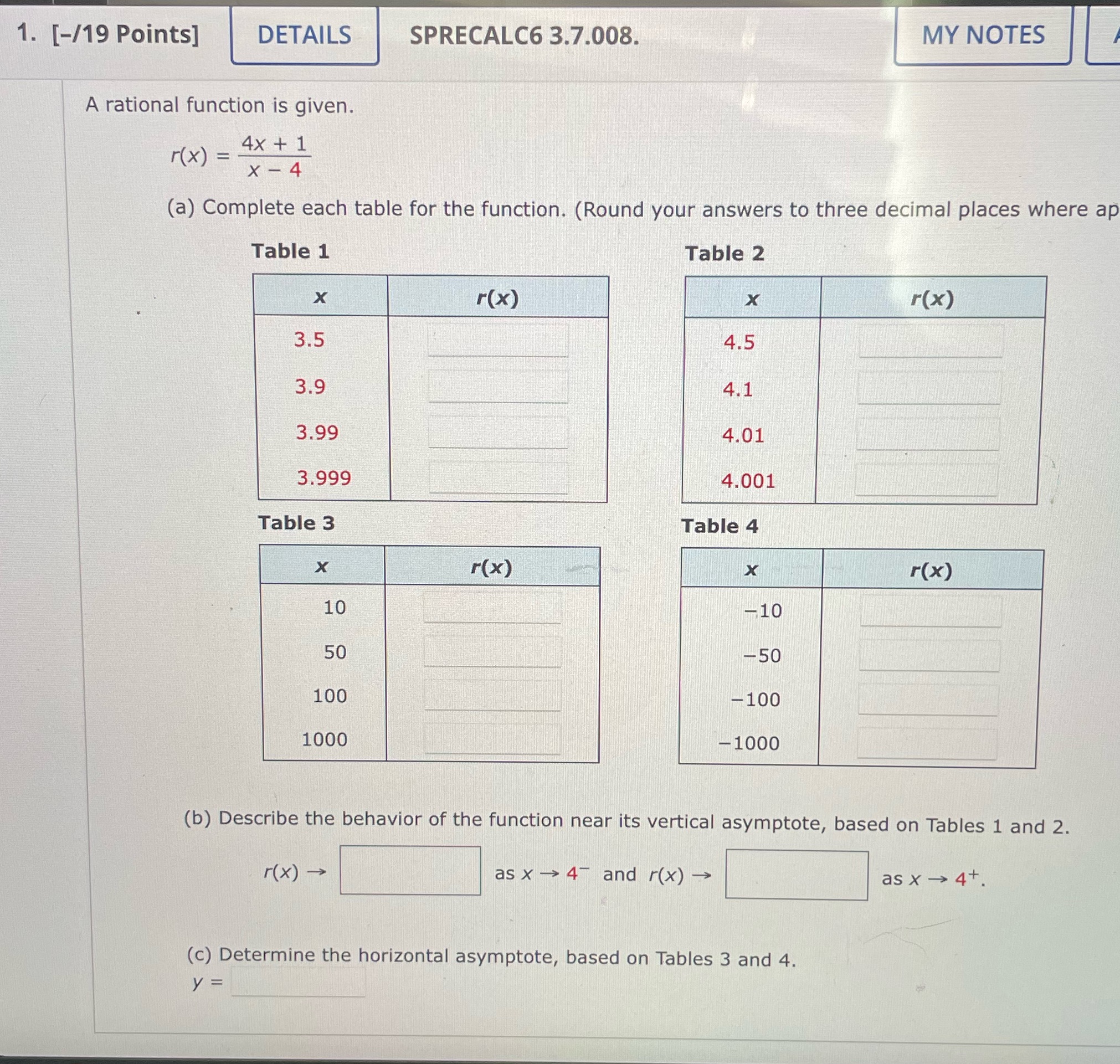  How would this be solved? 1. [-/19 Points] DETAILS SPRECALC6 3.7.008.