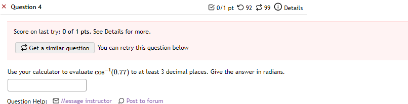  X Question 4 0/1 pt 0 92 2 99 0 Details