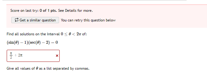 similar question You can retry this question below Solve sin(r) = -0.51