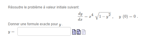 for y Resoudre le probleme a valeur initiale suivant: dy 4 V