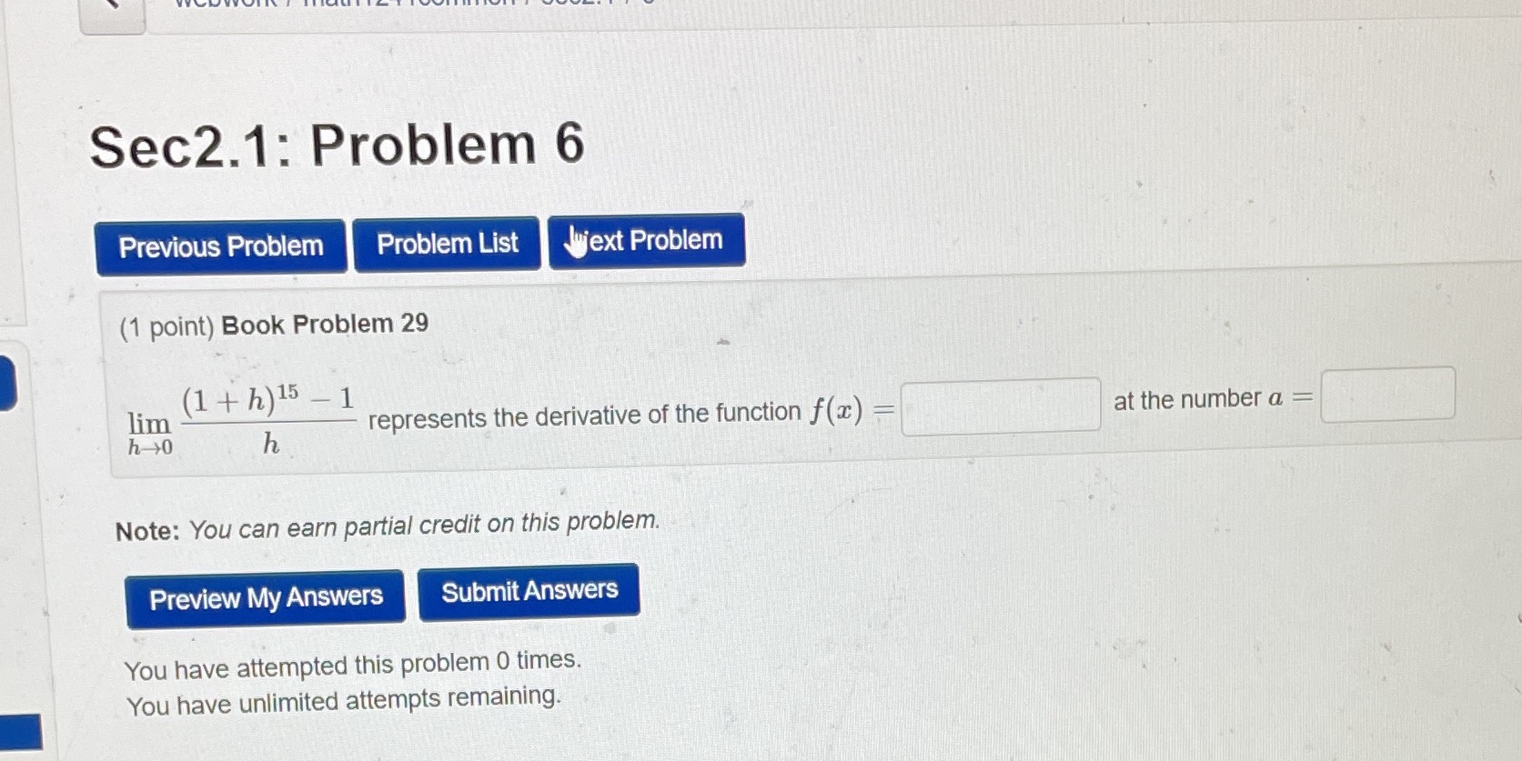 Sec2.1: Problem 6 Previous Problem Problem List Jujext Problem (1 point)