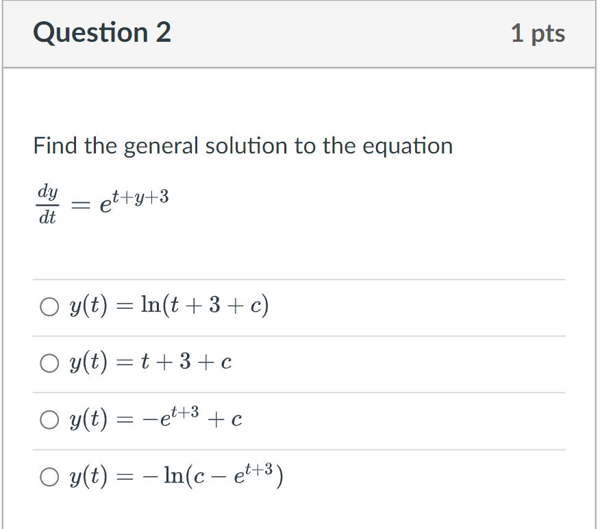 dy at = (1 + t) (1 +y) O y(t ) =