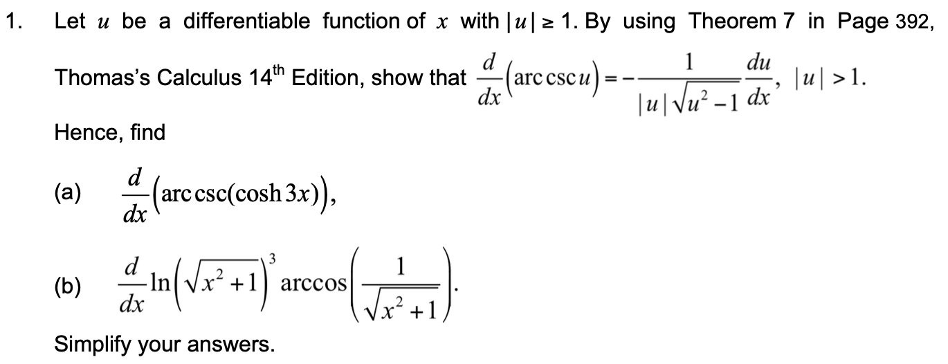 | 2 1. By using Theorem 7 in Page 392, du Thomas's