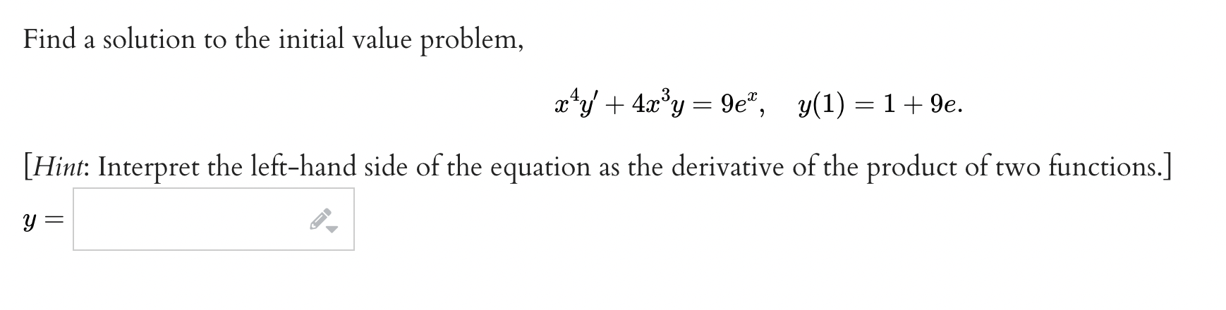 3343/ + 4:333; = 96$, y(1) = 1 + 96. [Hint Interpret