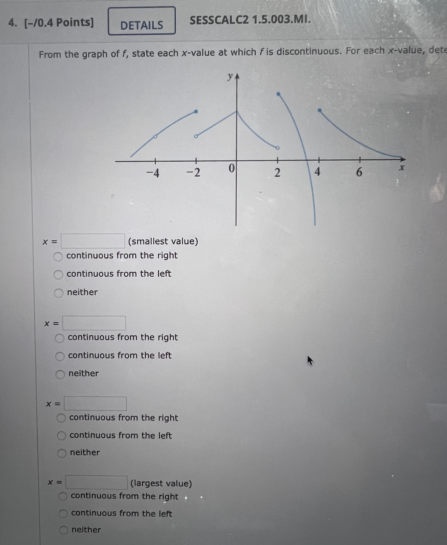 of the constant c is the function f continuous on (-co, co)?