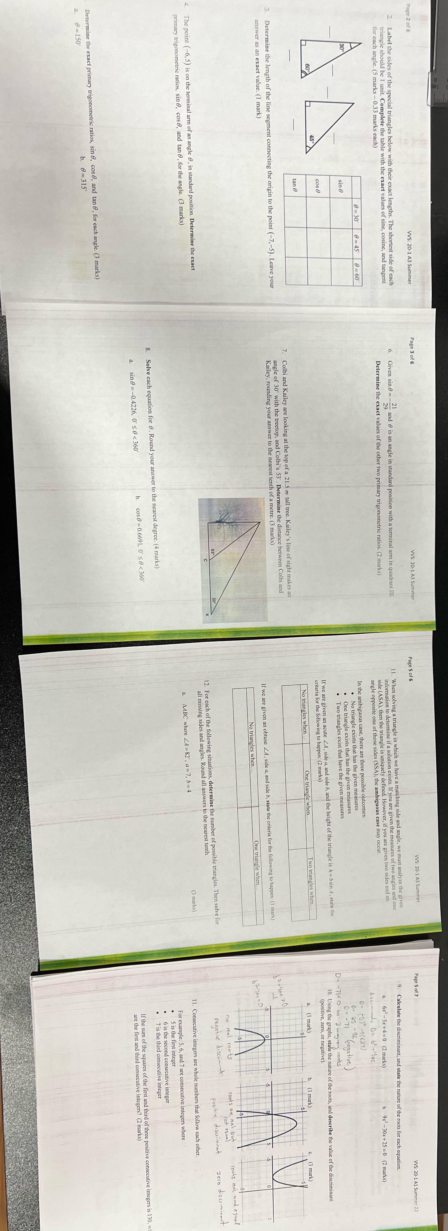 paper. And for the last sheet Just need to do question 9b