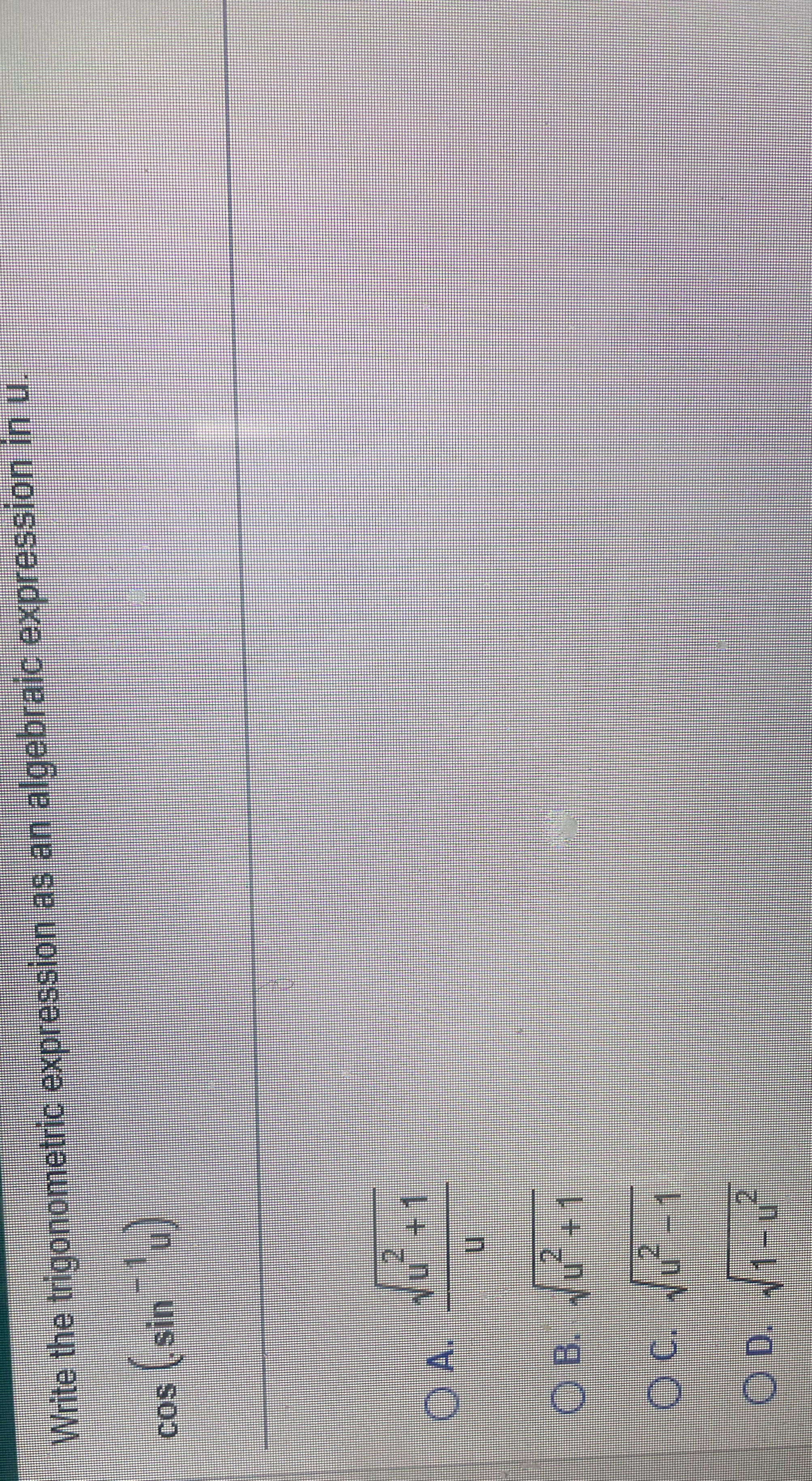 .sin "u) OA OB. 1+1 O C. 14 -1 1 1 -