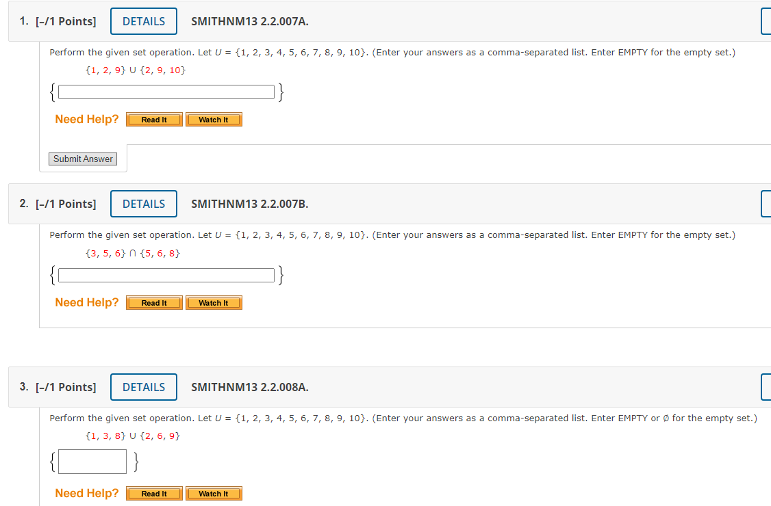 Let U = {1, 2, 3, 4-, 5, 6, 7, 8, 9,