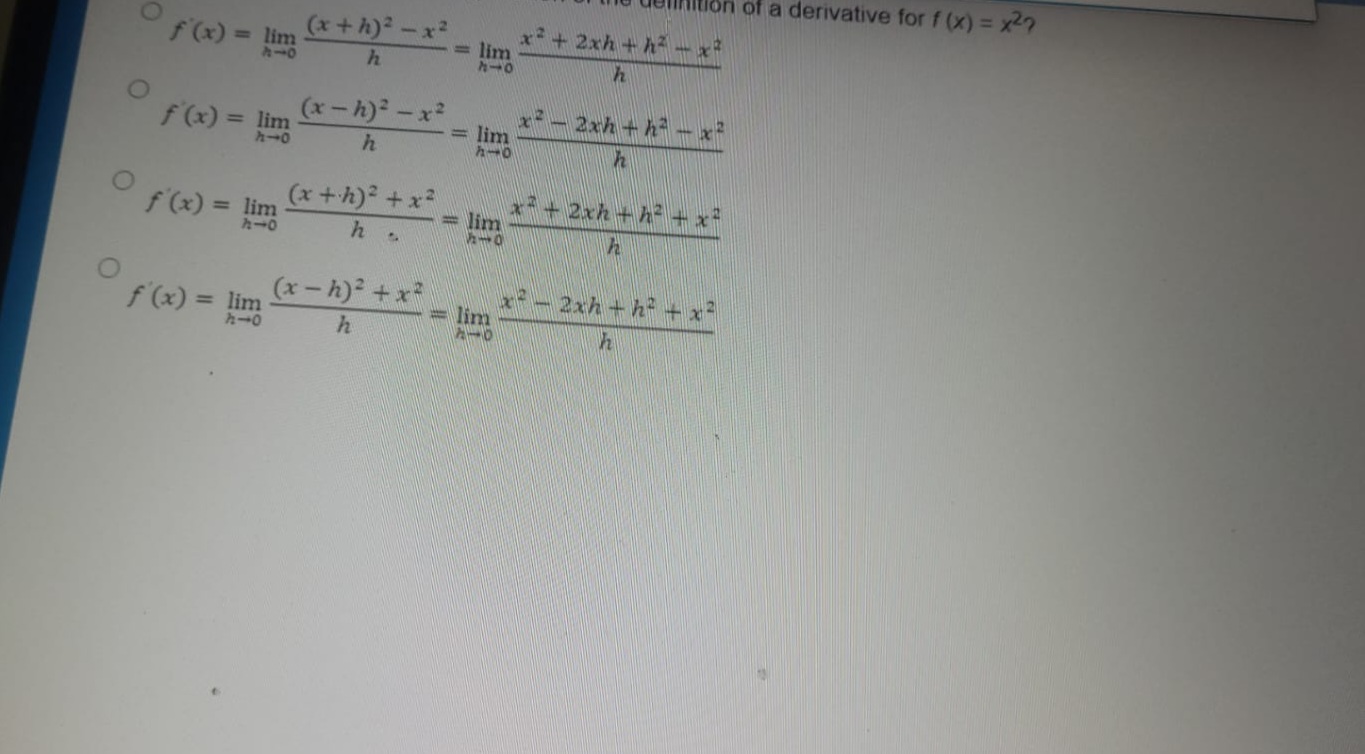 f (x) lim f (x) = lim f(x) = lim 2 2