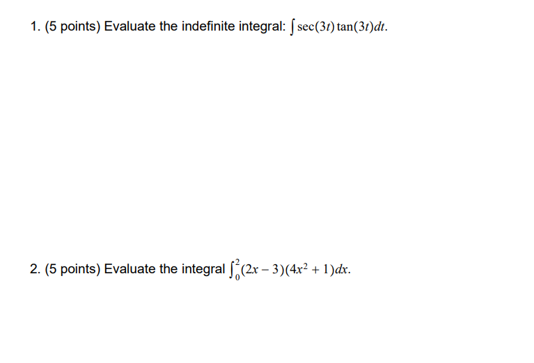 2. (5 points) Evaluate the integral / (2x - 3) (4x2 +