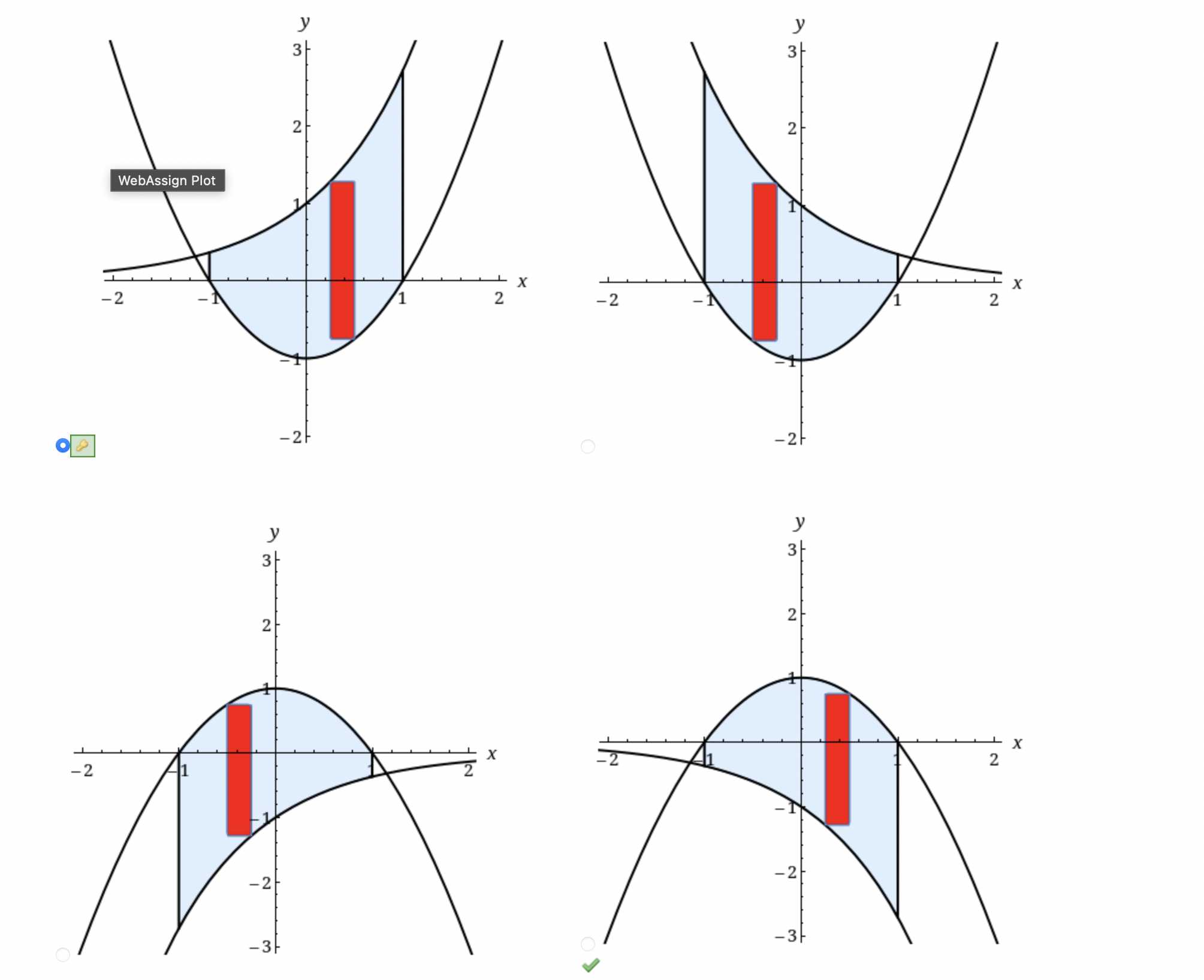 one problem... Sketch the region enclosed by the given curves. Decide whether
