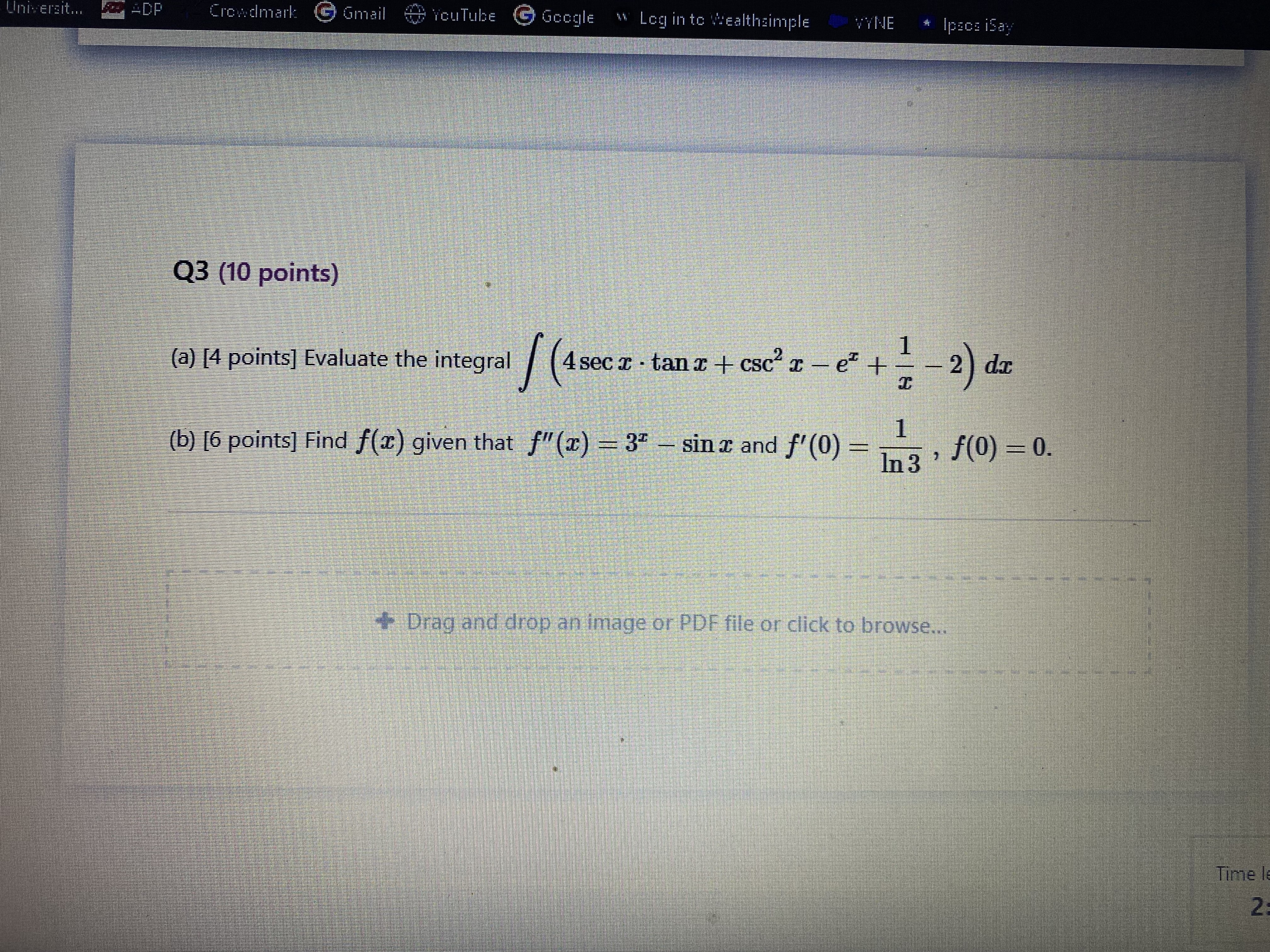  University.. ADP Crowdmark : ( Gmail # YouTube () Google W