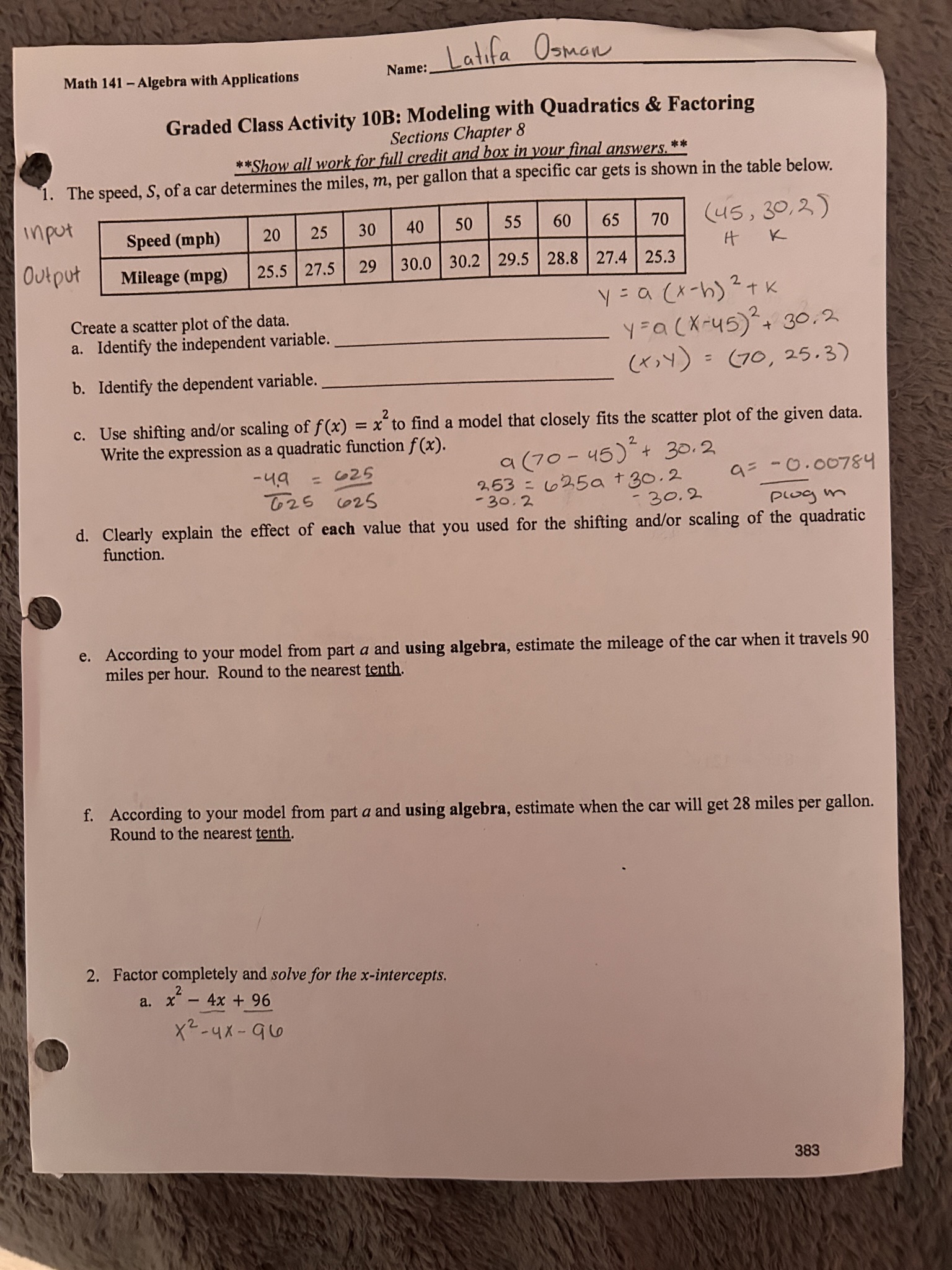 all work for full credit and box in your final answers. *