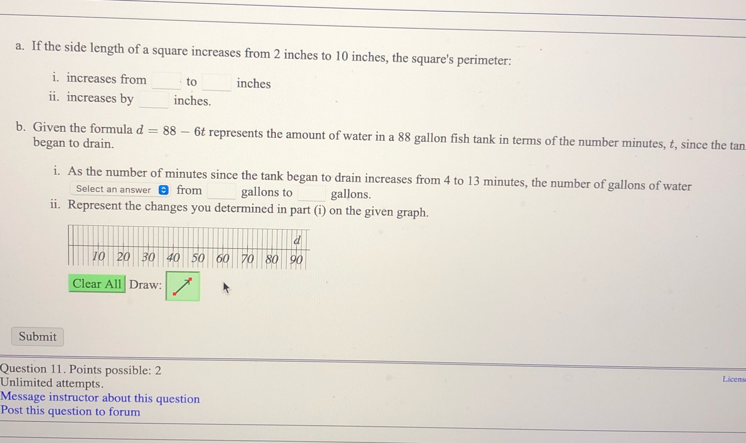  Answer a. If the side length of a square increases from