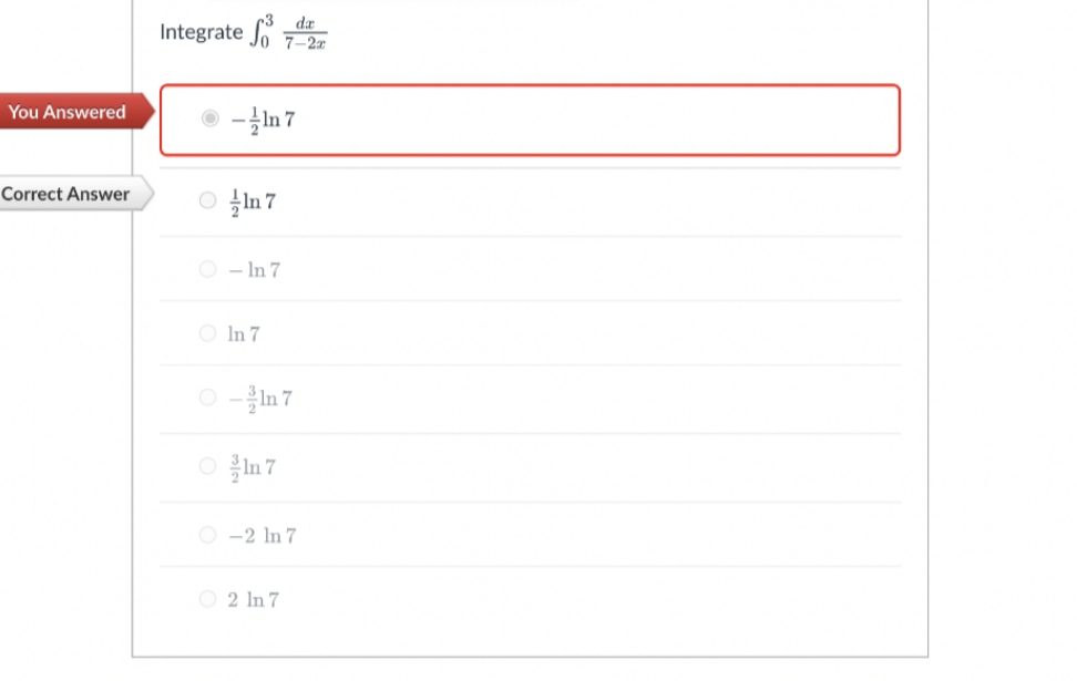 for sure da Integrate Jo 7-2r You Answered O 1In 7 Correct