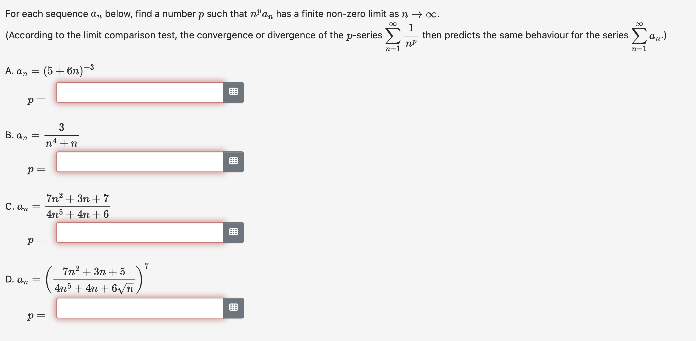 nPan has a finite non-zero limit as n - co. 1 (According